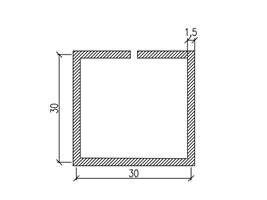 Профиль армирующий рамы - импоста Euroline, Softline - 30х30х1,5 мм замкнутый