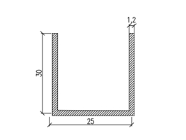 Профиль армирующий рамы WHS60,WHS72 - 25х30х1,2 мм