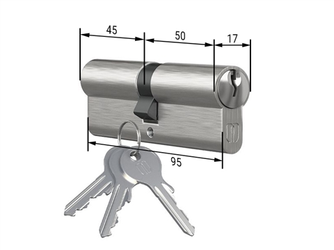 Цилиндр профильный 3 ключа MEDOS 45-50 мм