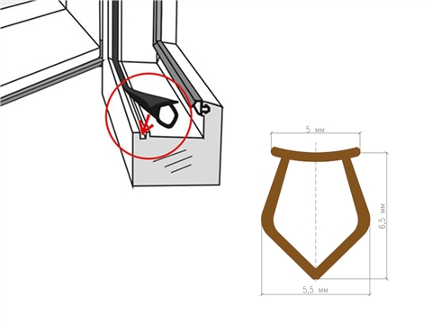 Профиль заполняющий паза ПВХ мягкий карамель