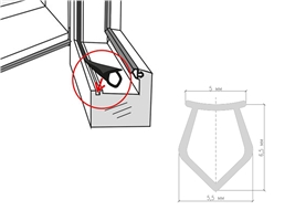 Профиль заполняющий паза ПВХ мягкий белый