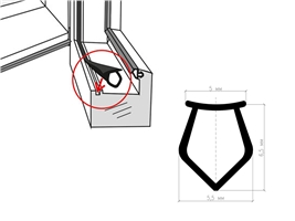Профиль заполняющий паза ПВХ мягкий черный