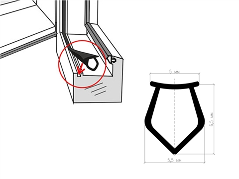 Профиль заполняющий паза ПВХ мягкий черный