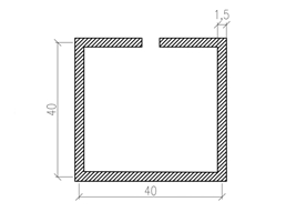 Профиль армирующий дверной створки - соединителя 90 град. 40х40х1,5 мм замкнутый
