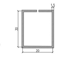 Профиль армирующий импоста WHS60 - 20х30х1,5 мм замкнутый