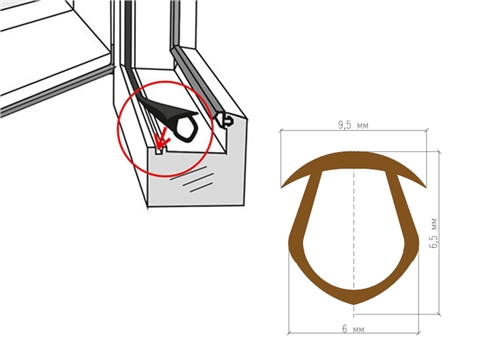 Профиль заполняющий паза СТП-104 коричневый RAL8003