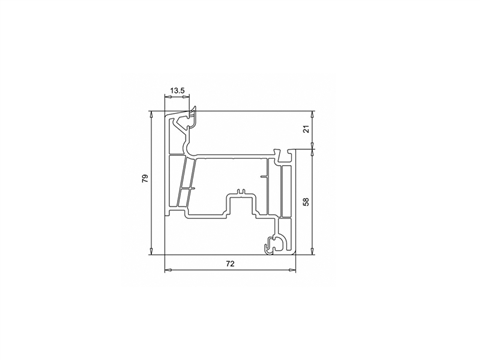 Створка 79/72 WHS72 бел.,свет.-сер.коэкс.упл.неуп
