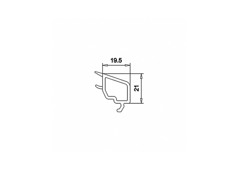 Штапик VEKA WHS 72 19,5-21 мм (32 мм) белый с серым уплотнителем