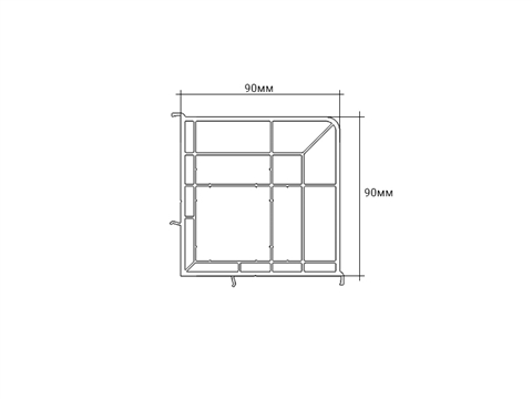 Соединитель угловой SL 82 мм 90 град. 90-90 мм белый