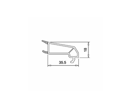 Штапик VEKA WHS 60 18-35,5 мм (4 мм) белый с черным уплотнителем