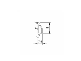 Штапик VEKA WHS 60 18-7,5 мм (32 мм) белый с черным уплотнителем