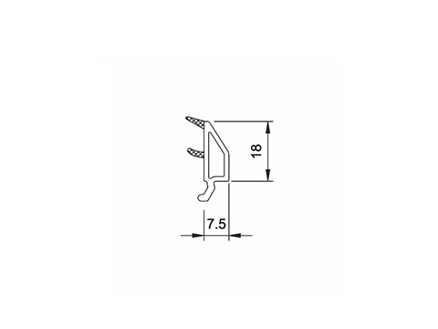 Штапик VEKA WHS 60 18-7,5 мм (32 мм) белый с черным уплотнителем