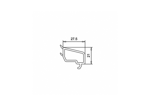 Штапик VEKA WHS 72 27,5-21 мм (24 мм) белый с серым уплотнителем