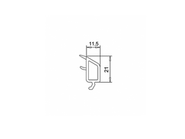 Штапик VEKA WHS 72 11,5-21 мм (40 мм) белый с серым уплотнителем