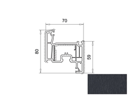 Створка SL 70-80 мм темно-серый антрацит 701605