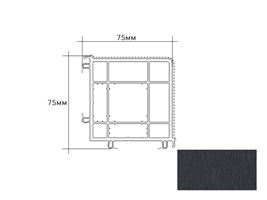 Соединитель угловой VEKA SL 75-75 мм 90 град. темно-серый антрацит 701605