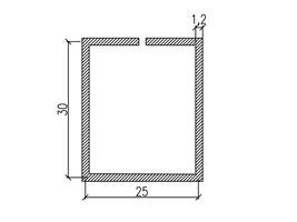Профиль армирующий рамы WHS60, WHS72 - 25х30х1,2 мм замкнутый