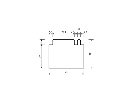 Профиль подставочный теплый blaugelb BAP Basic Rehau Veka 30x45x1200 мм