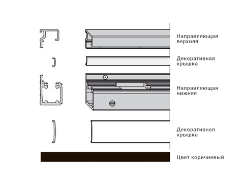 Комплект профилей FS р. 450 коричневый RAL8019 (3501-4500)