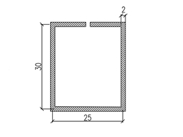 Профиль армирующий рамы WHS60, WHS72 - 25х30х2 мм замкнутый