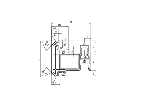 Штульп SL 82 мм 80-74 мм белый с серым уплотнением