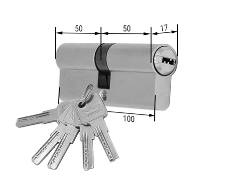 Цилиндр профильный 5 ключей DORMA CBR-1 50-50 мм