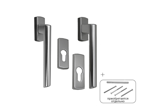 Комплект двусторонних ручек PSK PZ серебристый EV1
