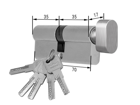 Цилиндр профильный 5 ключей DORMA CBR-1 35-35В мм с вертушкой