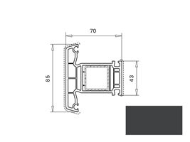 Импост SL 70-85 мм VSP антрацит ultramatt 701605001