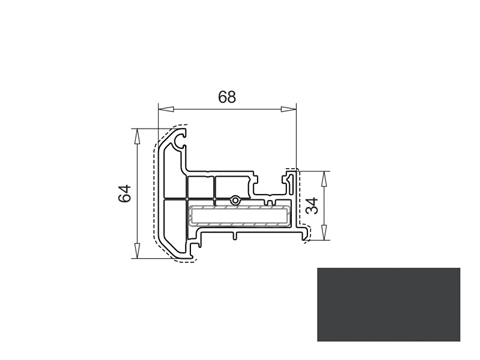 Штульп SL 70 64-68 мм VSP антрацит ultramatt 701605001