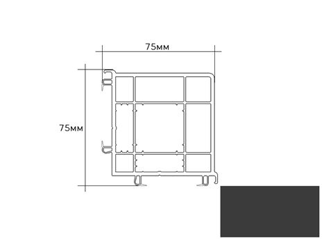 Соединитель угловой VEKA SL 75-75 мм 90 град. VSP антрацит ultramatt 701605001