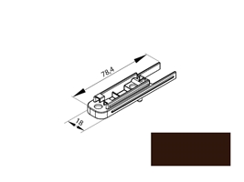 Замок боковой скользящего профиля ZPPR-CMPH-08 темно-коричневый