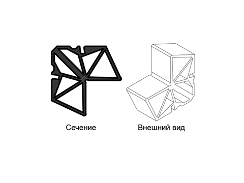 Сухарь пресс/штифт створки 2 стекла 44,6х35,5 мм