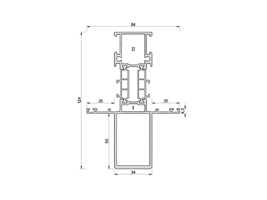 Импост усиленный снаружи 84 мм цвет 8t19