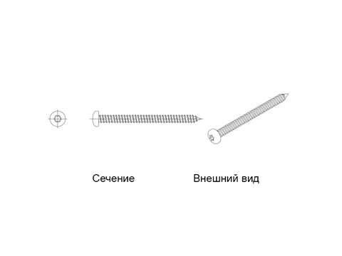 Шуруп с полукруглой головкой A2 3,9x16 TX15