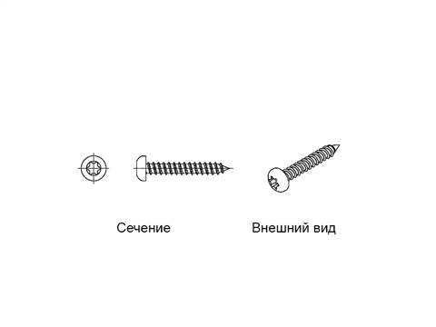 Шуруп с полукруглой головкой A2 4,8x32 TX25