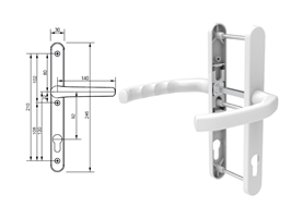 Гарнитур дверной нажимной Stroxx LXB дизайн 92-30 мм белый RAL9016