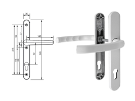 Гарнитур дверной нажимной Stroxx Q дизайн 92-35 мм белый RAL9016