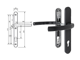 Гарнитур дверной нажимной Stroxx Q дизайн 92-35 мм антрацит RAL7024
