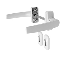 Ручка дверная двусторонняя с розетками под цилиндр Stroxx MIA белый RAL9016