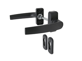 Ручка дверная двусторонняя с розетками под цилиндр Stroxx MIA антрацит RAL7024