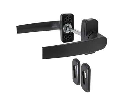 Ручка дверная двусторонняя с розетками под цилиндр Stroxx MIA антрацит RAL7024