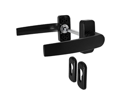 Ручка дверная двусторонняя с розетками под цилиндр Stroxx MIA черный RAL9005