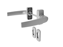 Ручка дверная двусторонняя с розетками под цилиндр Stroxx MIA серебристый RAL9006