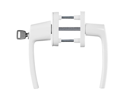 Ручка оконная с ключом двустороняя Stroxx R дизайн M5*100 белая RAL9016