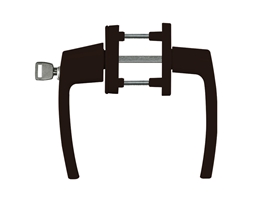 Ручка оконная с ключом двустороняя Stroxx R дизайн M5*100 коричневая RAL8017