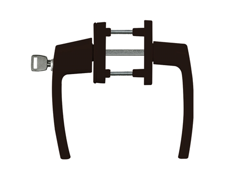 Ручка оконная с ключом двустороняя Stroxx R дизайн M5*100 коричневая RAL8017