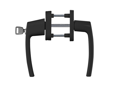 Ручка оконная с ключом двустороняя Stroxx R дизайн M5*100 черная RAL9005