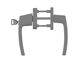 Ручка оконная с ключом двустороняя Stroxx R дизайн M5*100 серебристая RAL9006