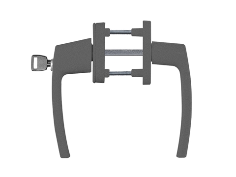 Ручка оконная с ключом двустороняя Stroxx R дизайн M5*100 серая RAL9007